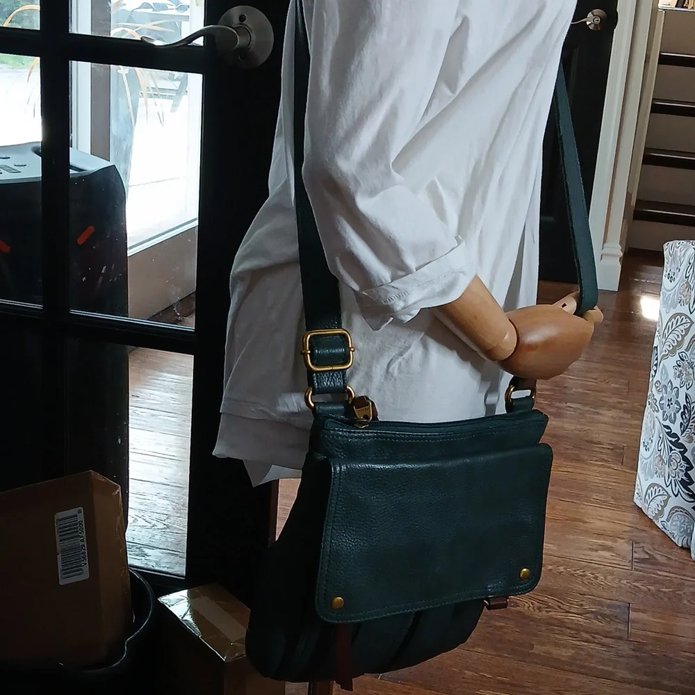 Fossil - Morgan Traveler - Forest Green Pebble Leather Crossbody Bag